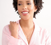 Diamonique Cultured Pearl Cross Gold Clad Sterling Silver Necklace